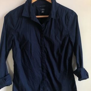 Tommy Hilfiger Navy Button-Down Blouse